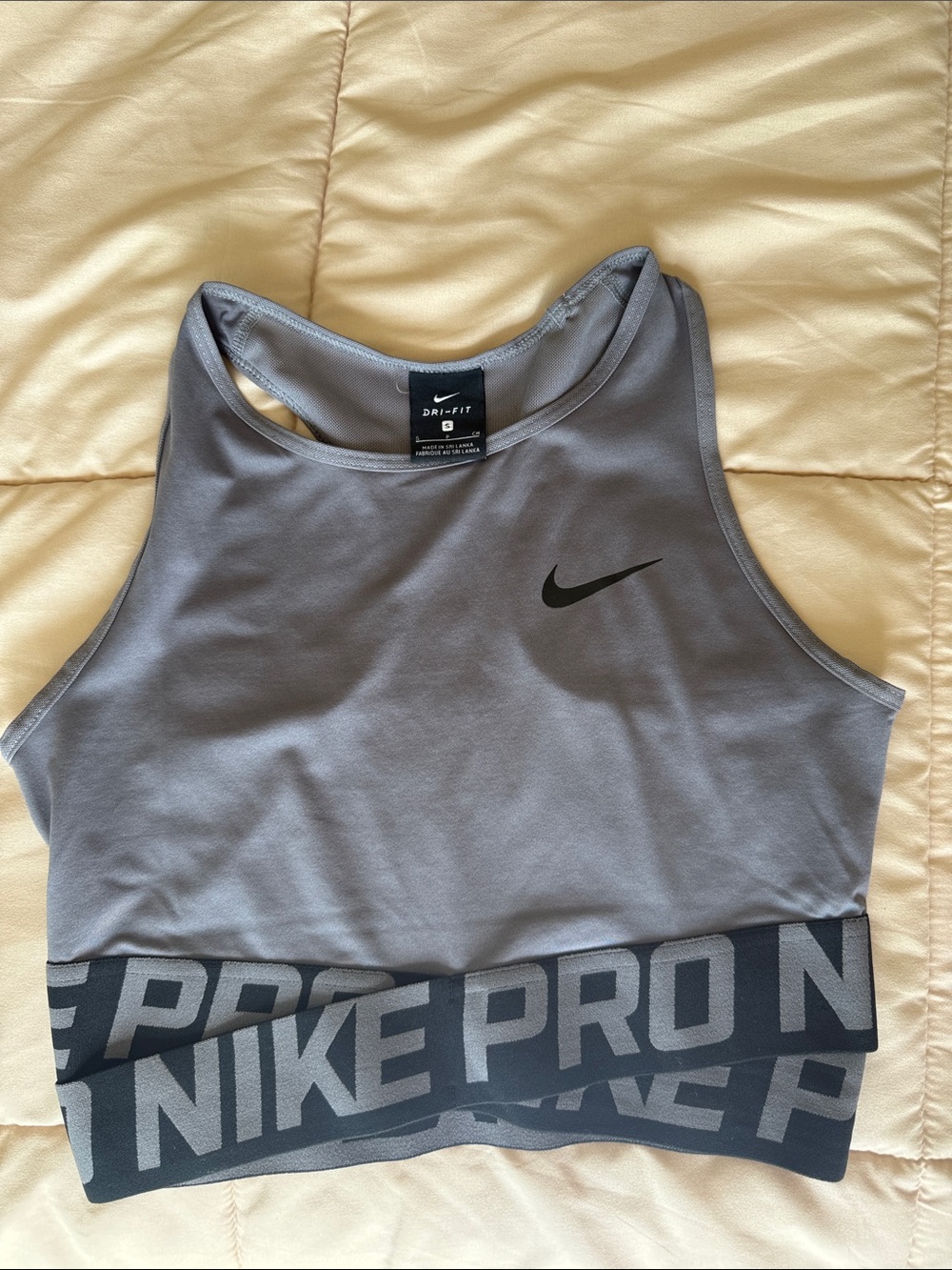 Nike Gray and Black Performance Sports Bra